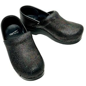 Dansko Black Rainbow Pattern Clogs Euro Size 37 USA 6.5 - 7